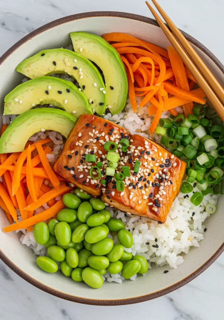 bol saumon sauce teriyaki complet