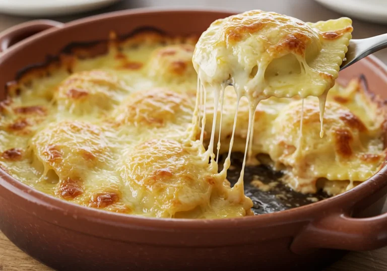 Gratin de ravioles fondant doré en plat principal