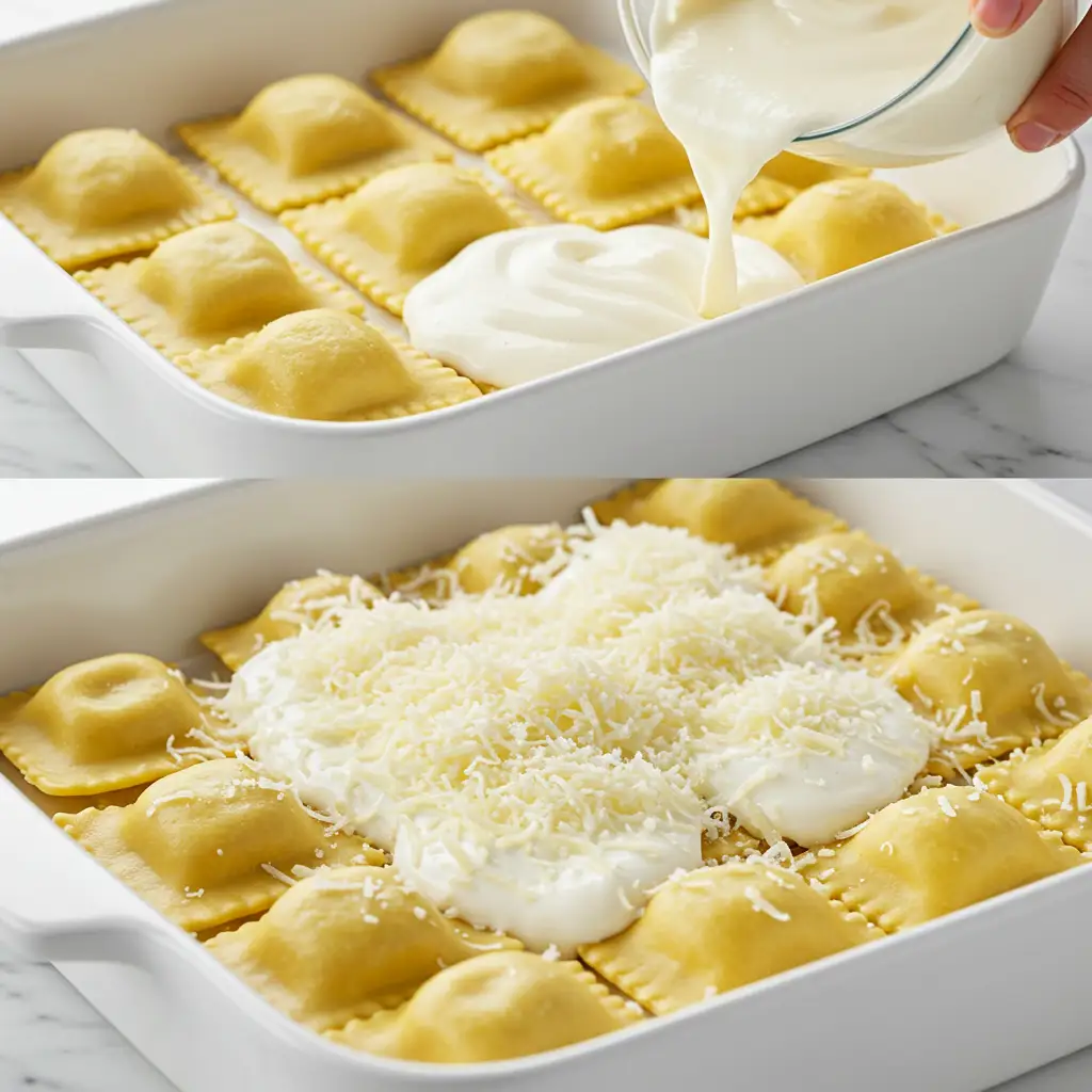 préparation du gratin de ravioles étape par étape
