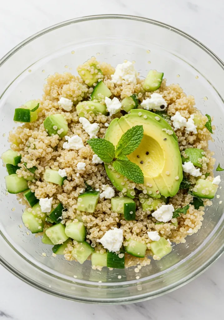 salade quinoa feta concombre avocat