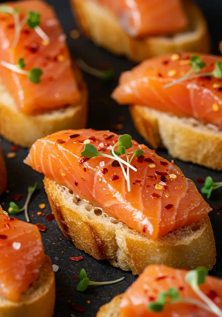 saumon mariné au paprika sur toast