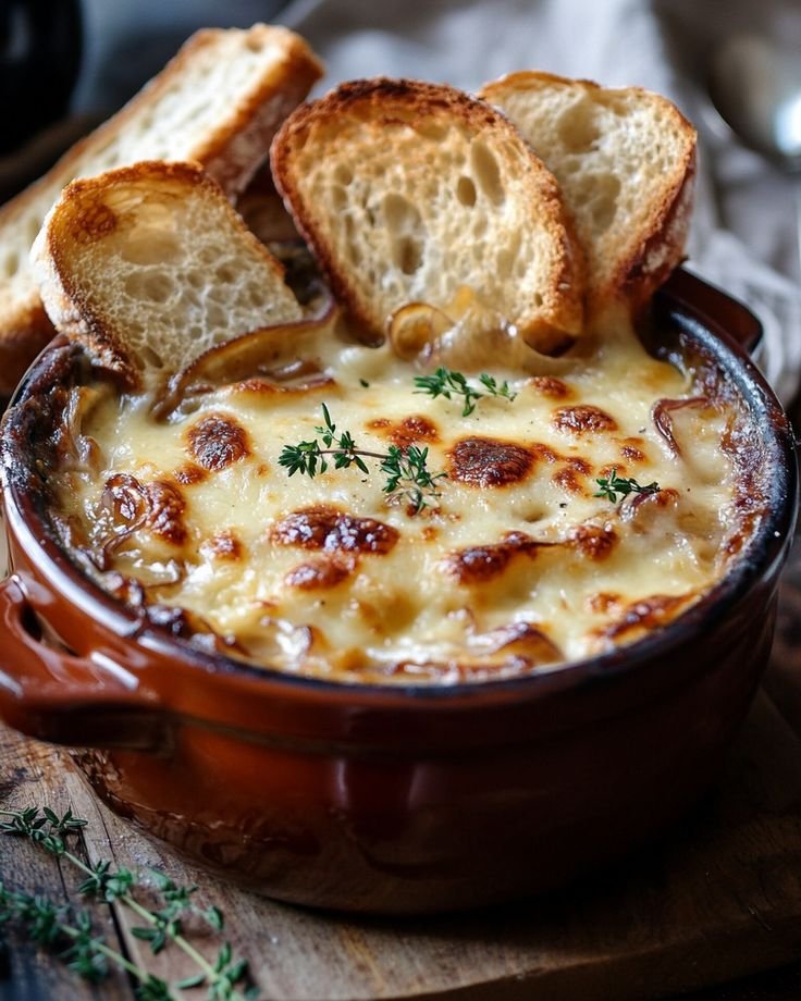 Soupe à l'oignon gratinée