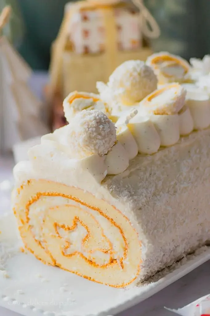 Bûche Raffaello à la noix de coco, un dessert festif et gourmand