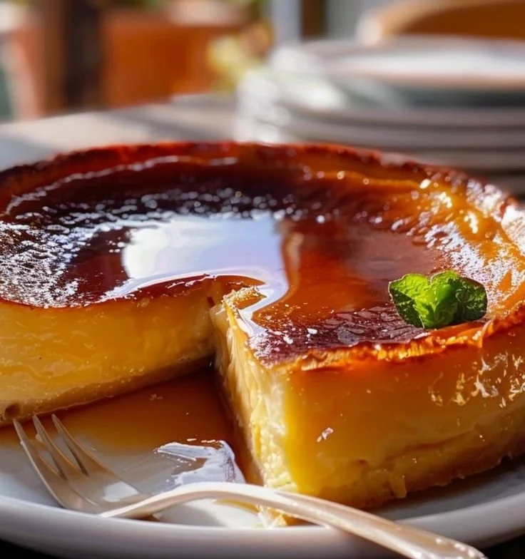 Flan Parisien crémeux et savoureux servi dans un plat traditionnel