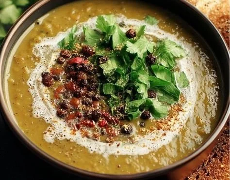 Soupe de lentilles au lait de coco