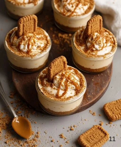 Tasses de cheesecake Biscoff sans cuisson