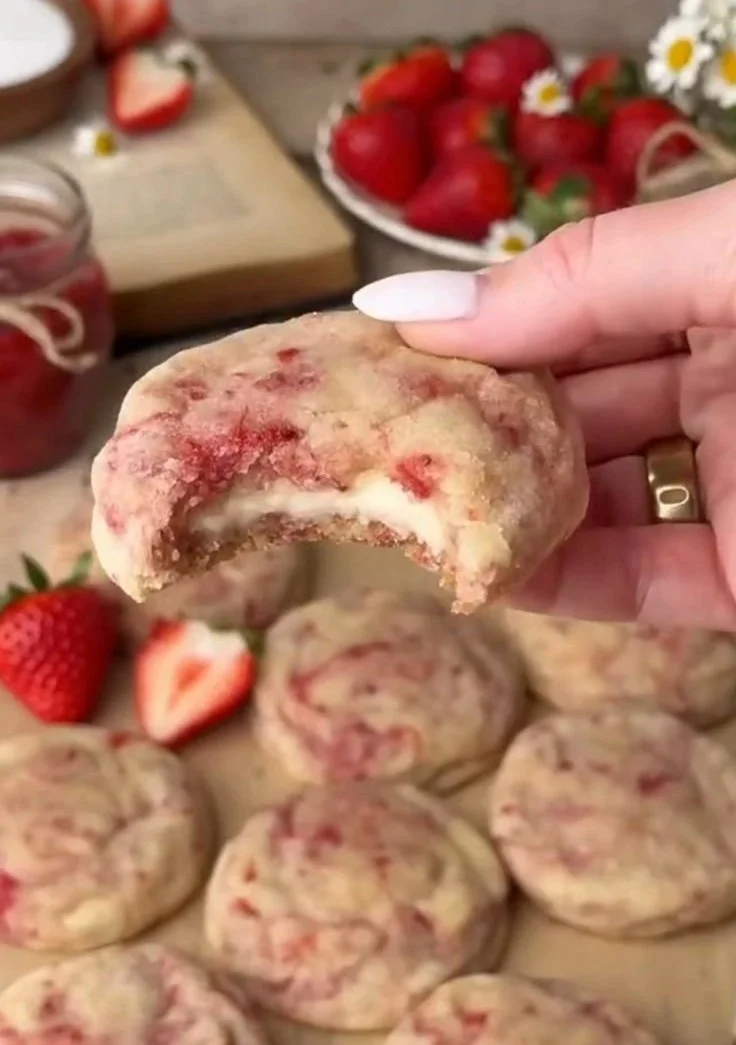Strawberry Cheesecake Cookies (Pretty & Delicious!)
