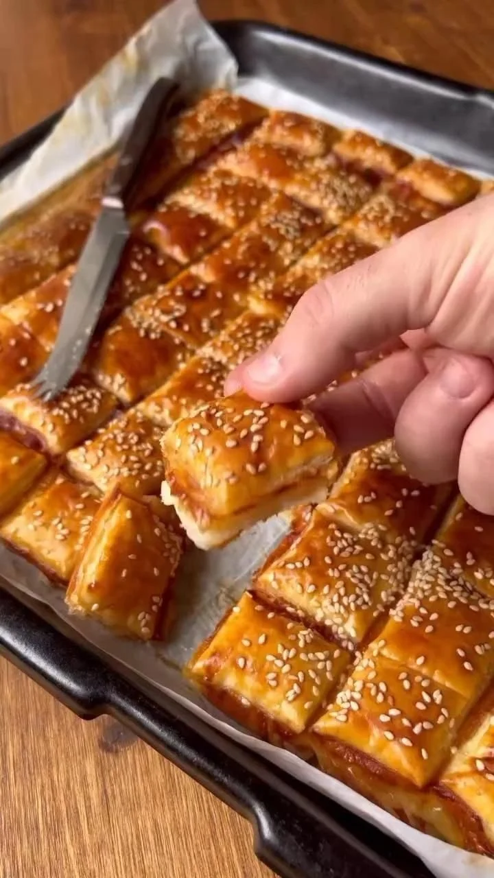 Stuffed Savory Pastries with Cheese and Ham